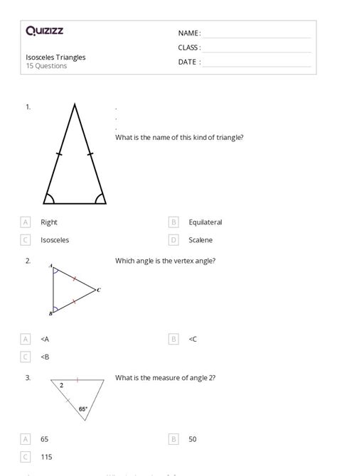 50 Triangles Worksheets For 12th Year On Quizizz Free Printable