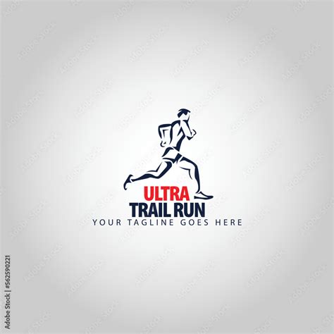 Ultra Trail Running Logo Vector Illustration On White Background Stock