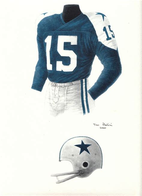 Dallas Cowboys 1960 Uniform Artwork Dallas Cowboys Uniforms Dallas