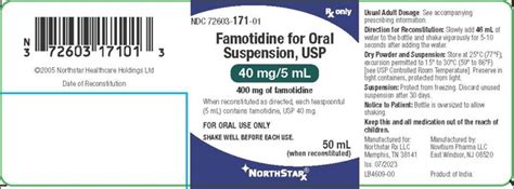 FDA Label For Famotidine Powder For Suspension Oral Indications