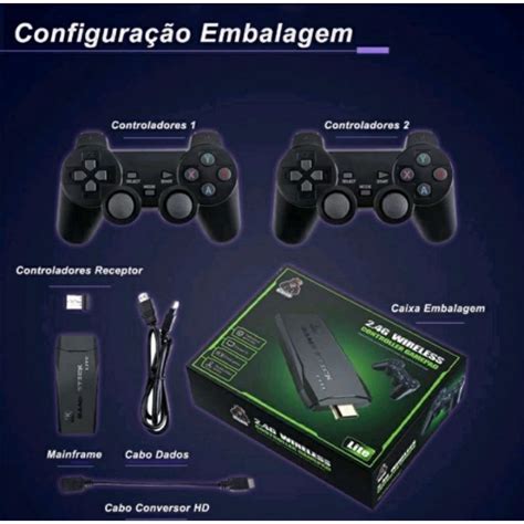 Super Game Stick K Mil Jogos Retro Consoles Sem Fio Bluetooth