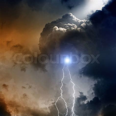 Lightnings in dark sky | Stock image | Colourbox