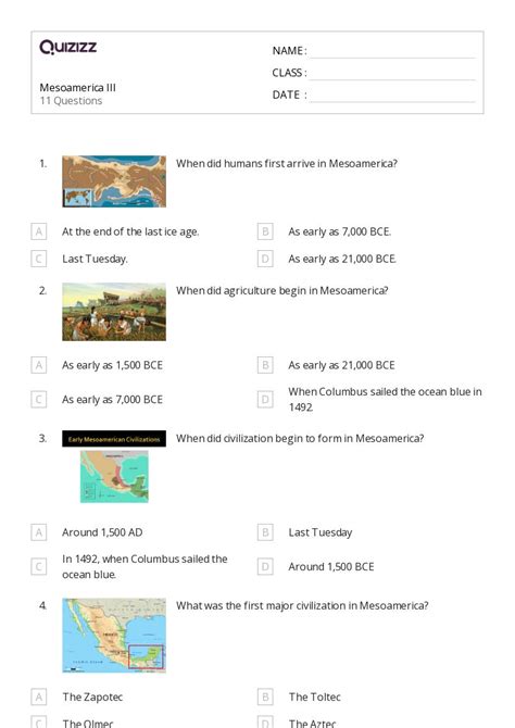 50 Maya Civilization Worksheets For 6th Year On Quizizz Free Printable