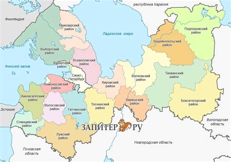 Карта ленинградской области по районам с названиями