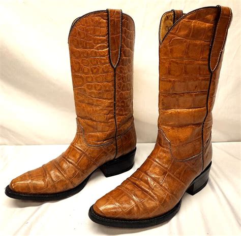 El Buitre Alligator Leather Western Cowboy Boots Size Gem