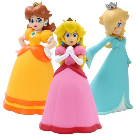 6 Styles Mario Bros Princess Peach Rosalina Daisy Action Figures Toys