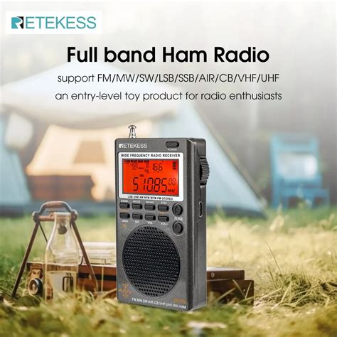 Retekess Tr Portable Ssb Shortwave Radio Fm Mw Sw Lsb Air Cb Vhf Uhf