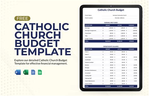 Catholic Church Budget Template In Google Sheets MS Excel MS Word