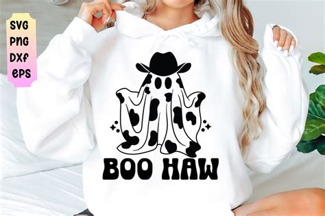 Boo Haw Ghost Western Halloween Svg Illustration Par She Shed Craft