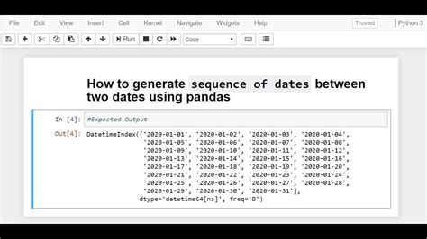 Python How To Generate Sequence Of Dates Between Two Dates Using Pandas Youtube