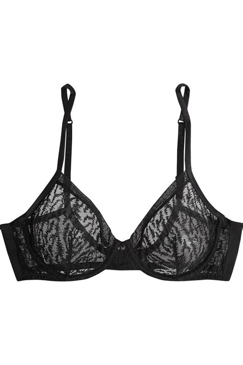 La Perla Feline Chic Embroidered Stretch Tulle Underwired Bra