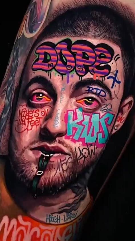 Mac Miller Face Grafitti Tattoo By Mashkow