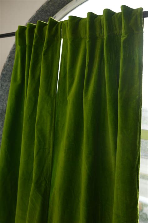 Moss Green Velvet Curtain Window Blackout Velvet Curtain Shower Curtain