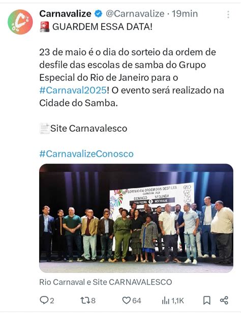 Espaço Aberto ⚠️ Sorteio Da Ordem De Desfile Em Maio Galeria Do