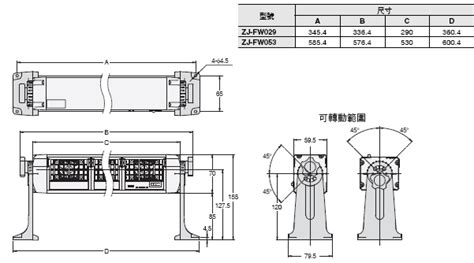 Zj Fw 靜電消除器（區域風扇型） 外觀尺寸 Omron Industrial Automation