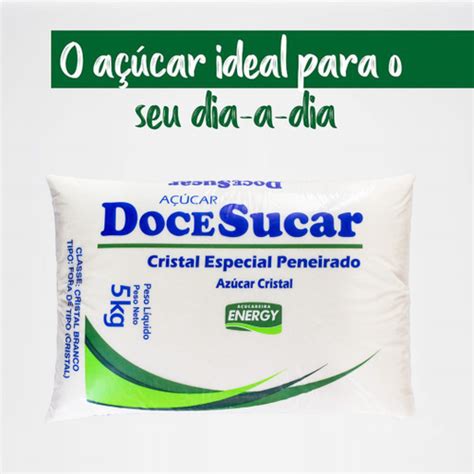 Açúcar Cristal Docesucar 5kg Pacote Submarino