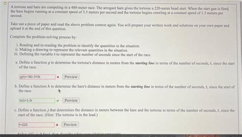 Solved A Tortoise And Hare Are Competing In A Meter Chegg