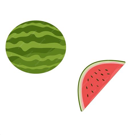 Premium Vector Fresh And Juicy Whole Watermelons And Slices