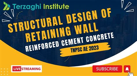 STRUCTURAL DESIGN OF RETAINING WALL TNPSC AE 2023 Government Job