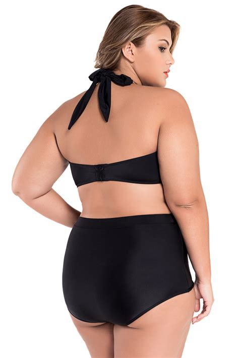 Plus Size Swimsuit 5x 7x Halter Top High Waist Bikini Set Sexy Womens Swimwear Ebay