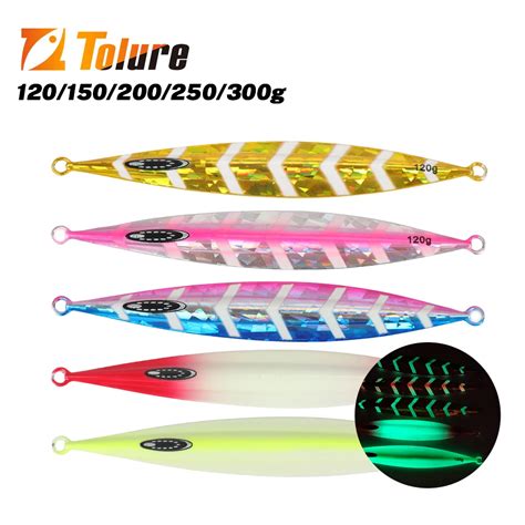 TOLU NEW Slow Sinking Metal Jig 120g 150g 200g 250g 300g Long Casting