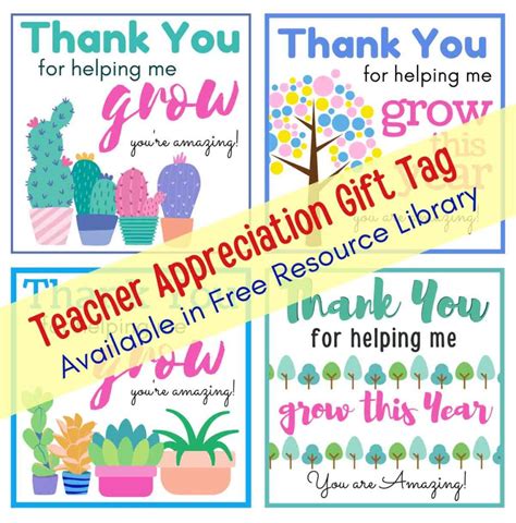 Thanks For Helping Me Grow Free Printable