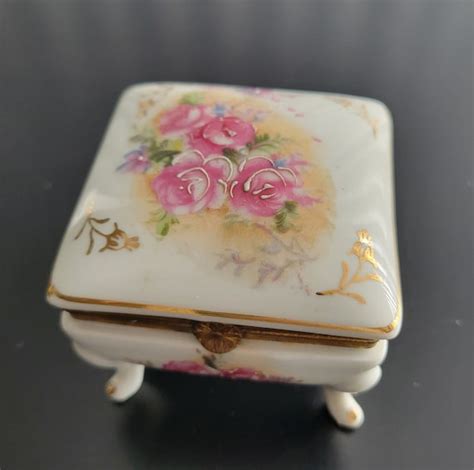 Antique Porcelain Trinket Box Etsy