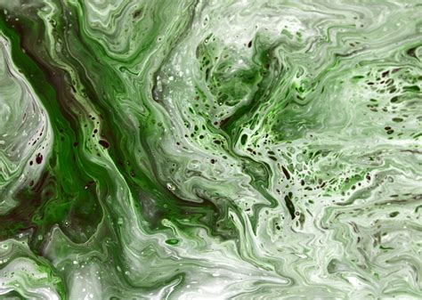 Abstract Green And White Fluid Art Close Up · Free Stock Photo