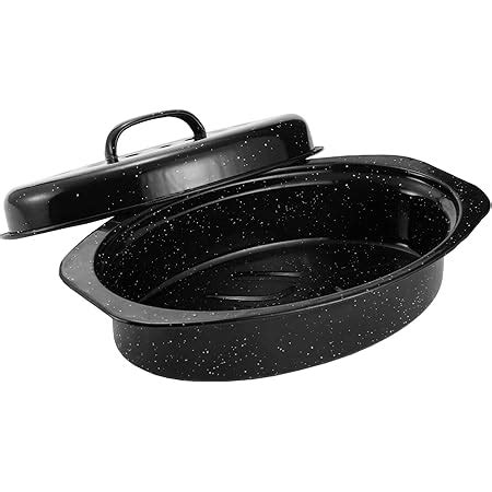 Amazon Granite Ware Oval Roaster 13 Inch With Lid Speckled Black