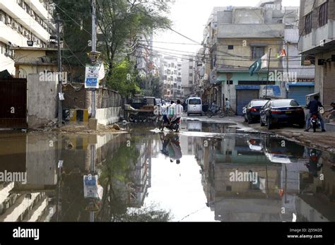 Inundated Road By Overflowing Sewerage Water Due To Poor Sewerage