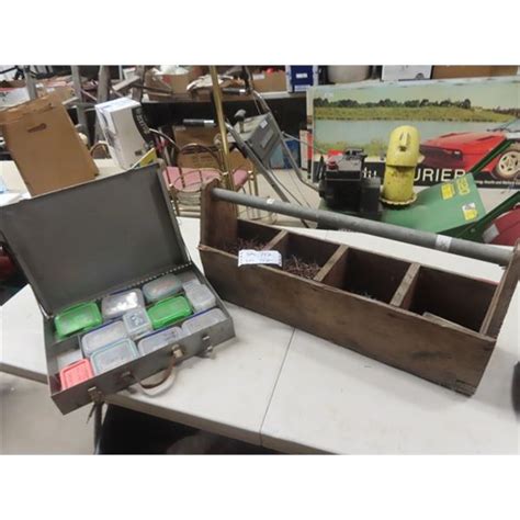 Carpentry Tool Box With Nails Metal Box With Electrical Supply Clamps