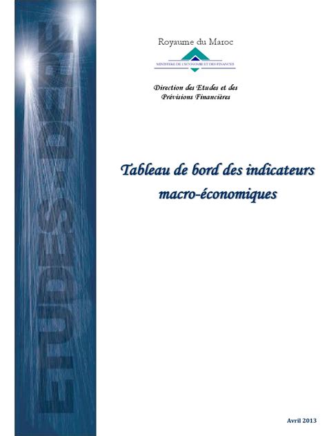 Pdf Mdf Tableau De Bord Des Indicateurs Macro Conomiques Dokumen