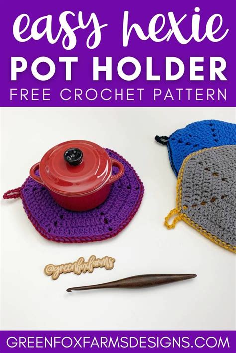 Hexie Pot Holder Free Crochet Trivet Pattern Crochet Trivet Patterns