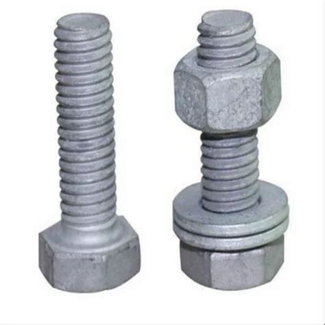 M16 16 Mm Hot Dip Galvanized Bolt Nut Mild Steel At Rs 90 Kg In New