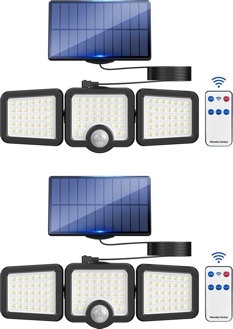 Luces Solares Paquetes Horkey Led L Mpara Cabezales Ajustables