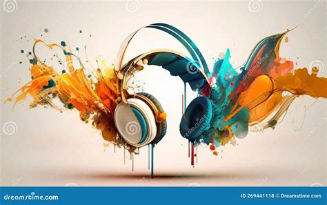 Abstract Headphones Isolated On A White Background Stock Illustration