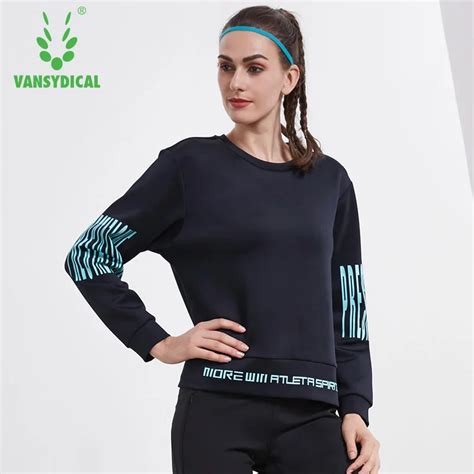 Vansydical Autumn Sports Sweater Gym Running Yoga Tops Women S Long