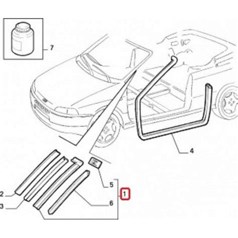 46735424 46736067 JOINT MONTANT PARE BRISE FIAT PUNTO CABRIOLET