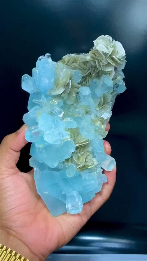 Terminated And Damage Free Natural Aquamarine Crystals Cluster With