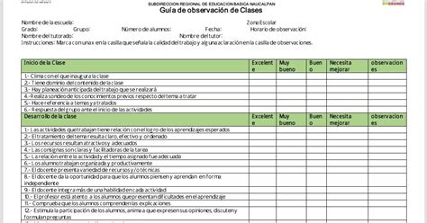 Guía De Observación De Clases Pregúntale Al Profesor