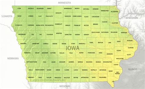 Physical Map Of Iowa