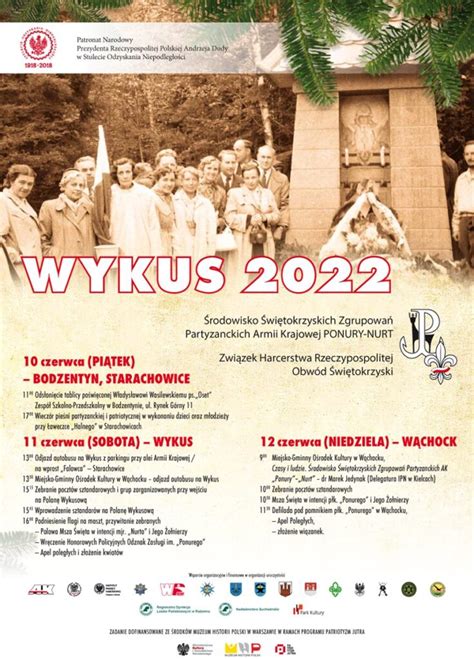 Gmina Wąchock Zaproszenie na uroczystości Wykusowe 2022