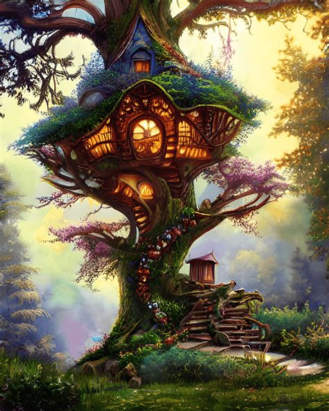 Fairy Tree House Graphic · Creative Fabrica