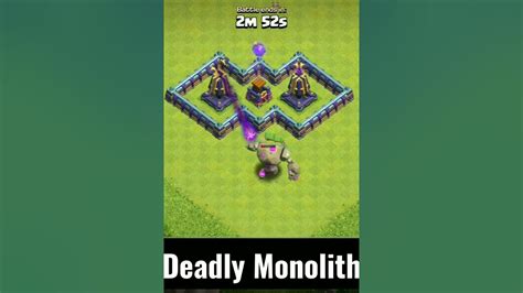 Mountain Golem Vs Deadly Monolith Coc Shorts Coc Youtube