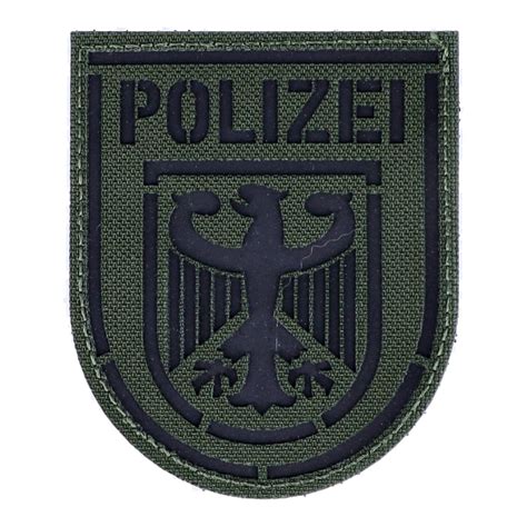 Abzeichen Bundespolizei Lasercut Oliv Schwarz