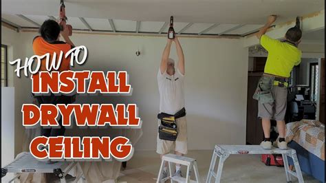 Install Drywall Ceiling Yourself How To Hang Sheet Rock How To Hang Drywall On Walls By