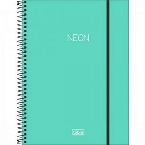 Caderno Espiral Universitario Neon TILIBRA 10 Matérias Lê Vip