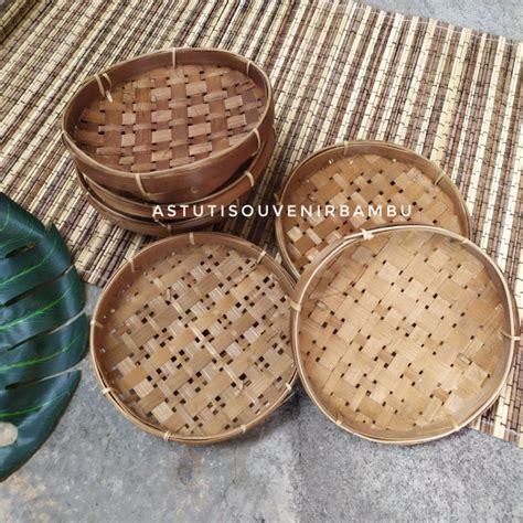 Jual BUL05 PIRING BAMBU BULAT 5 Piring Lalapan Piring Penyetan