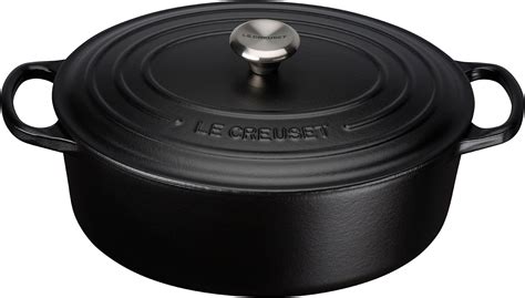 Le Creuset 27cm Signature Oval Casserole Satin Black French Oven 4 1l Cast Iron Teddingtons