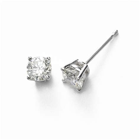 Diamond Stud Earrings, .30 Carat Total, H/I-SI2, 14K White Gold | Diamond Stores Long Island ...